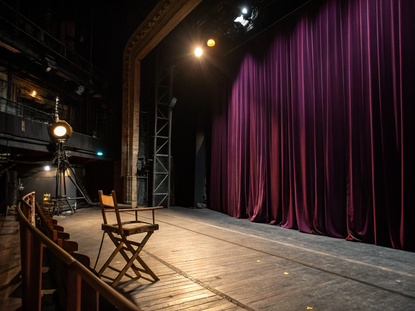 Préparation de scène de théâtre